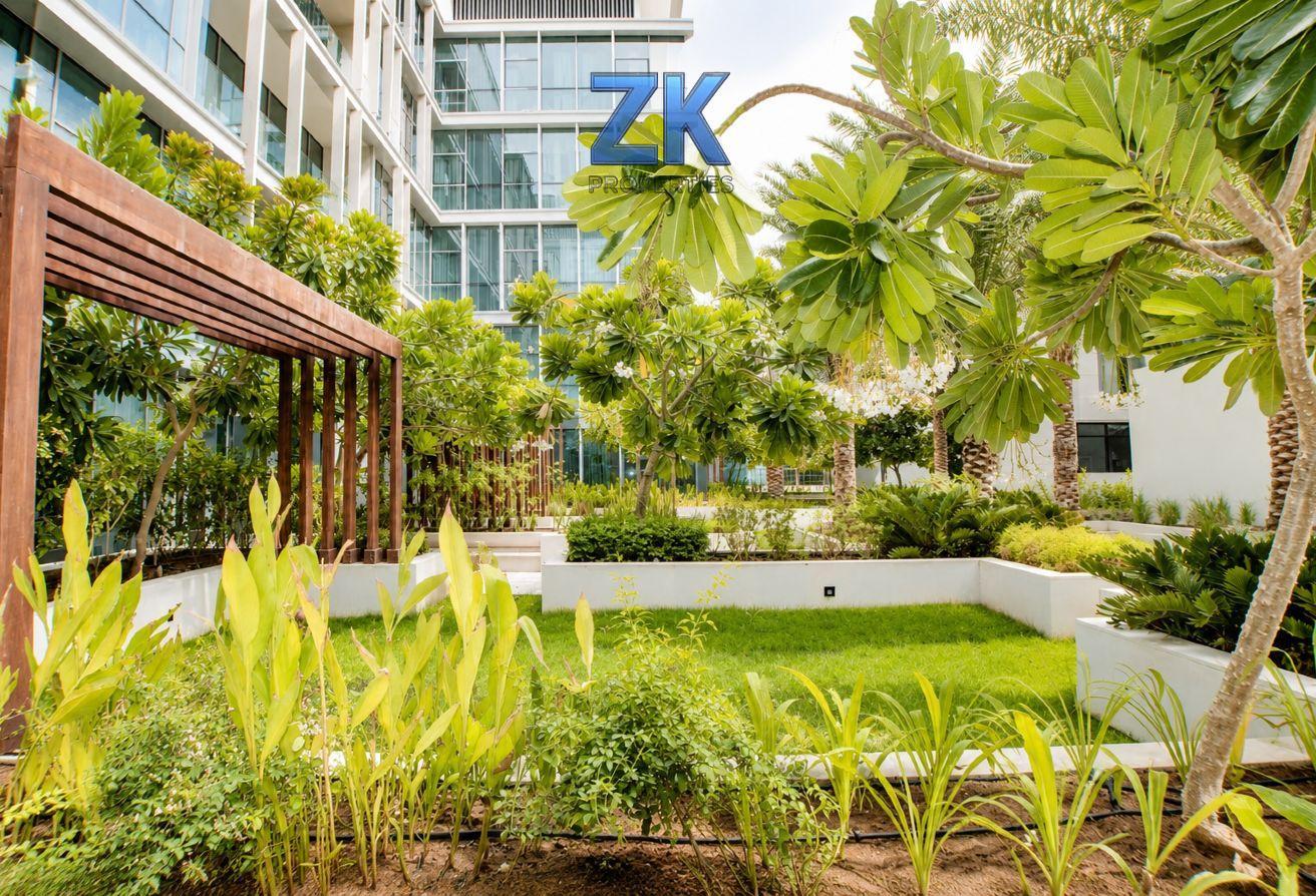 Landscaped courtyard between City Walk residential buildings