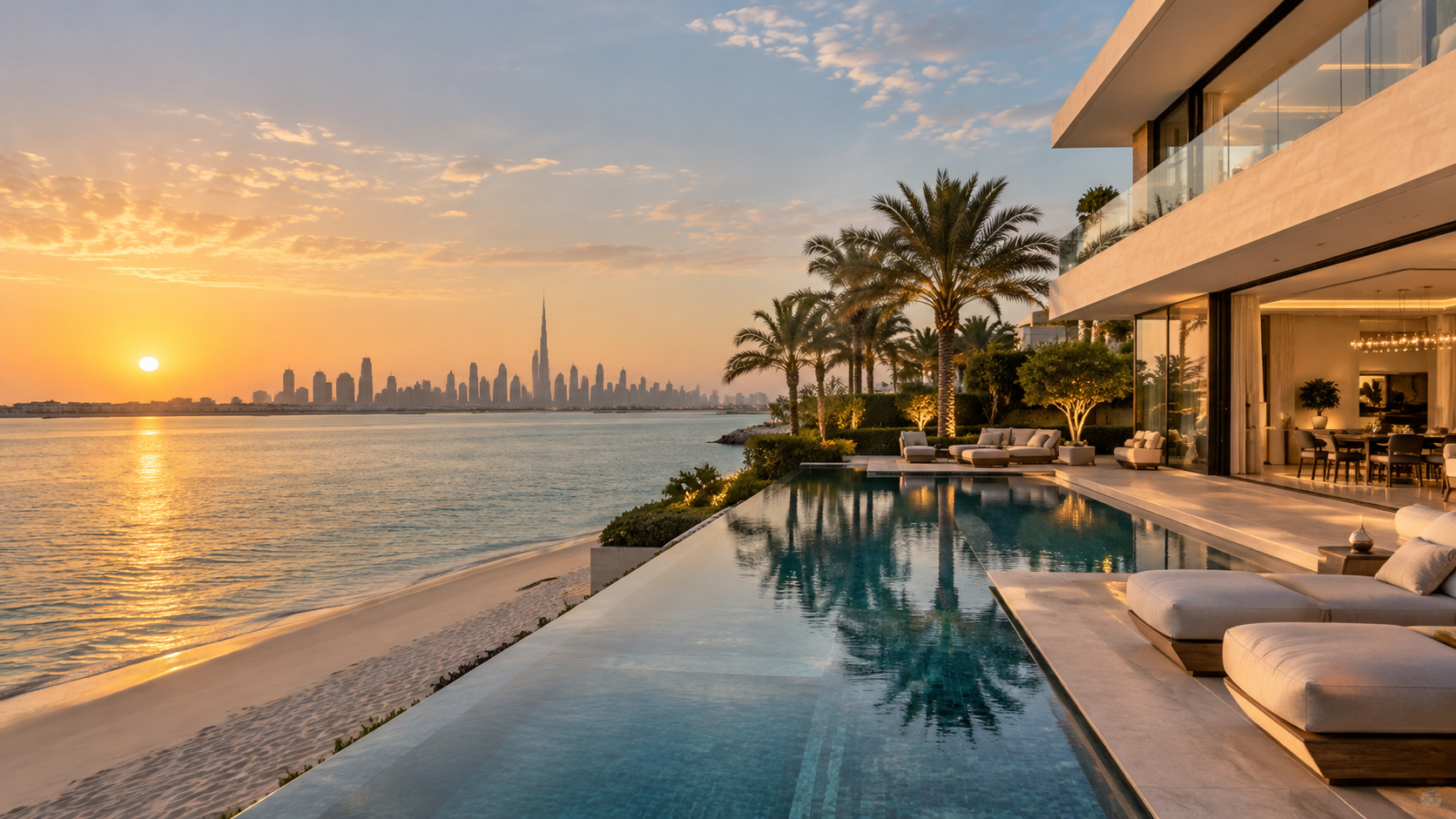 Luxury waterfront villa in Dubai